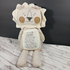 Demdaco Lori Siebert Brave Little One Lion Tan Jersey Knit Stuffed Animal 16"